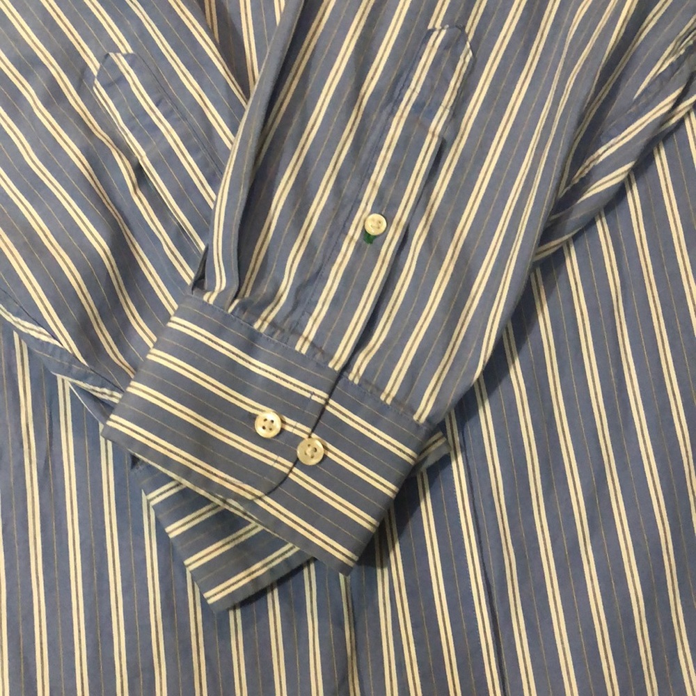 Tommy Hilfiger Blue and White Striped Button Down Shirt - Picture 2 of 8